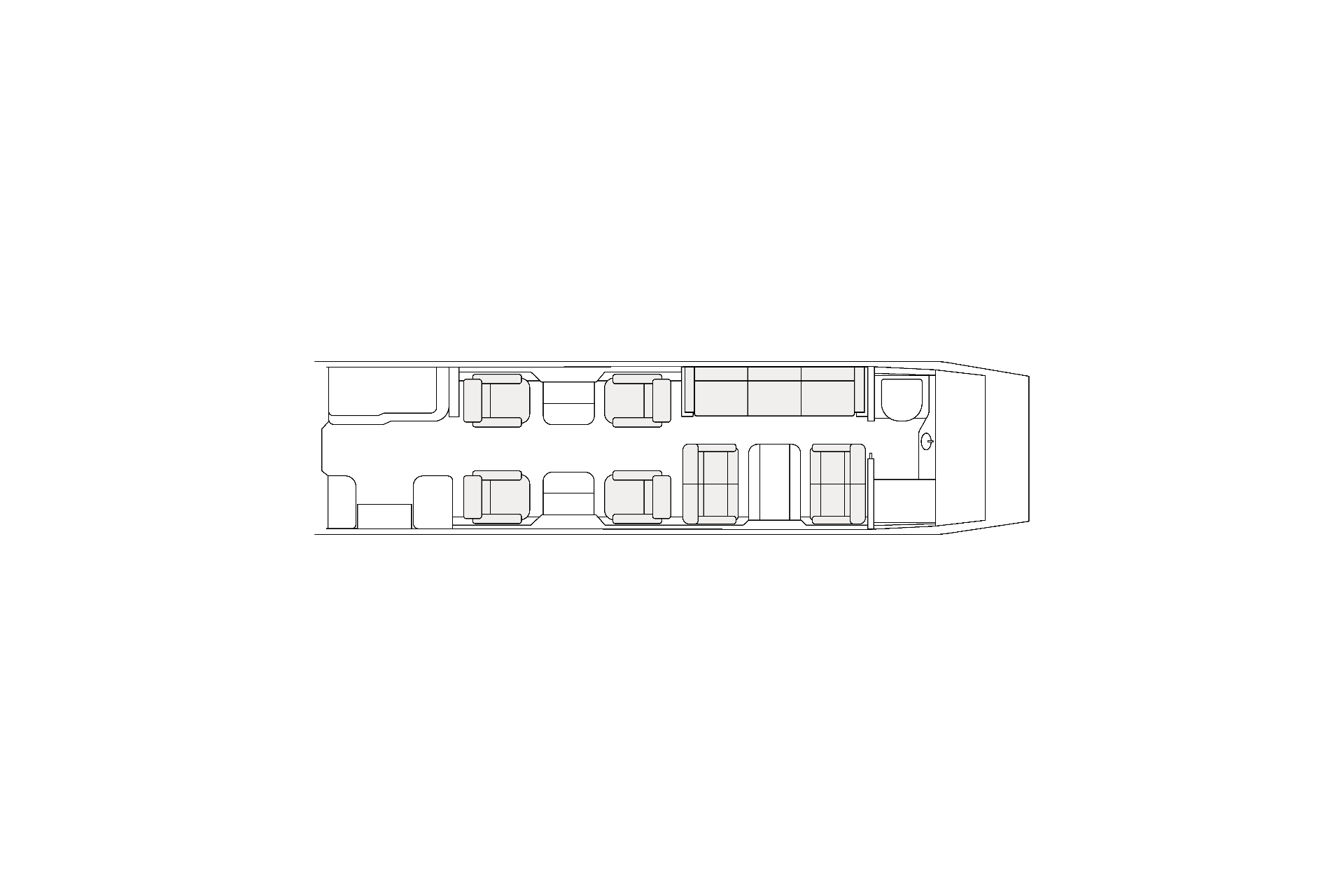 Super Midsize Jet cabin layout diagram