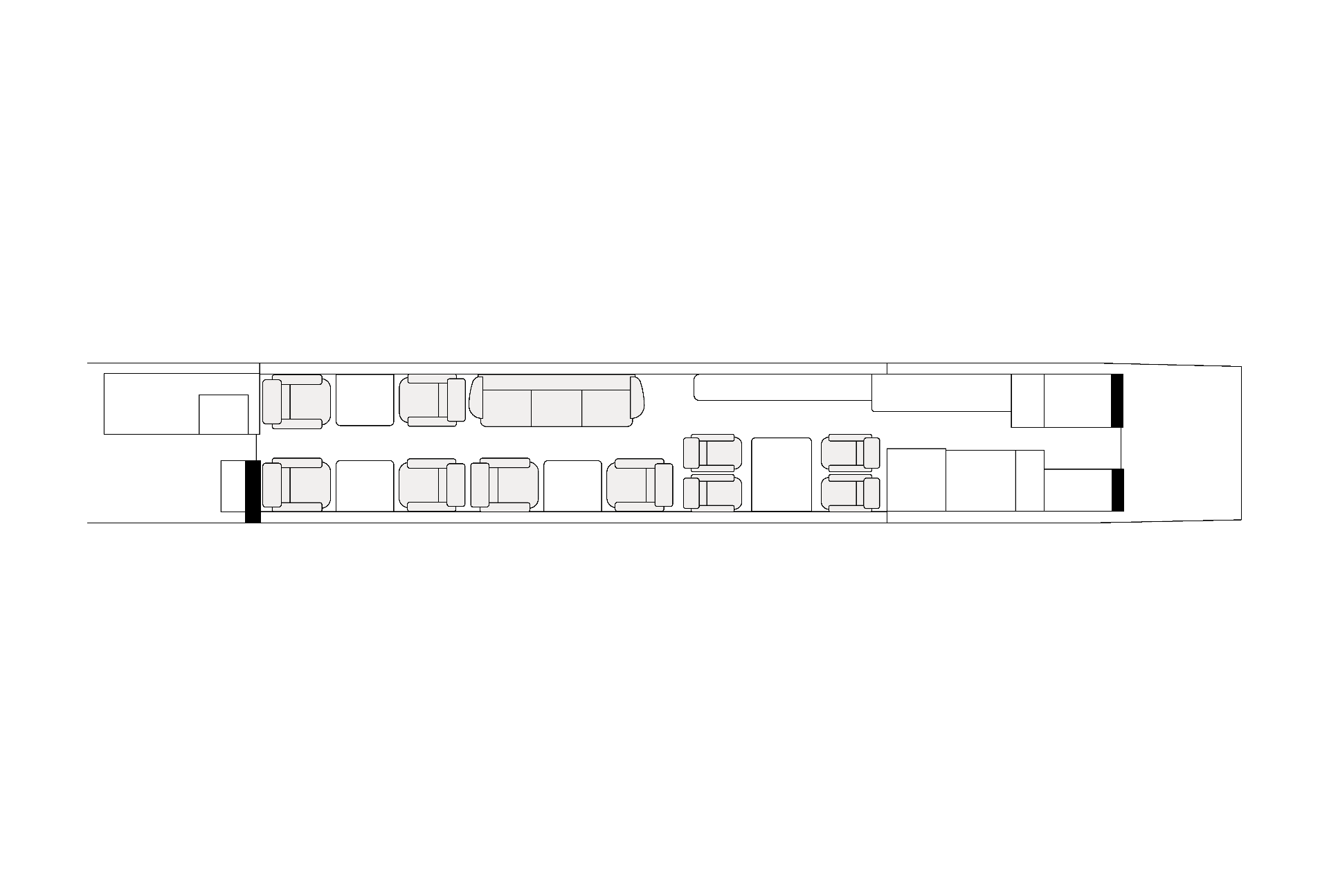 Heavy Jet cabin layout diagram