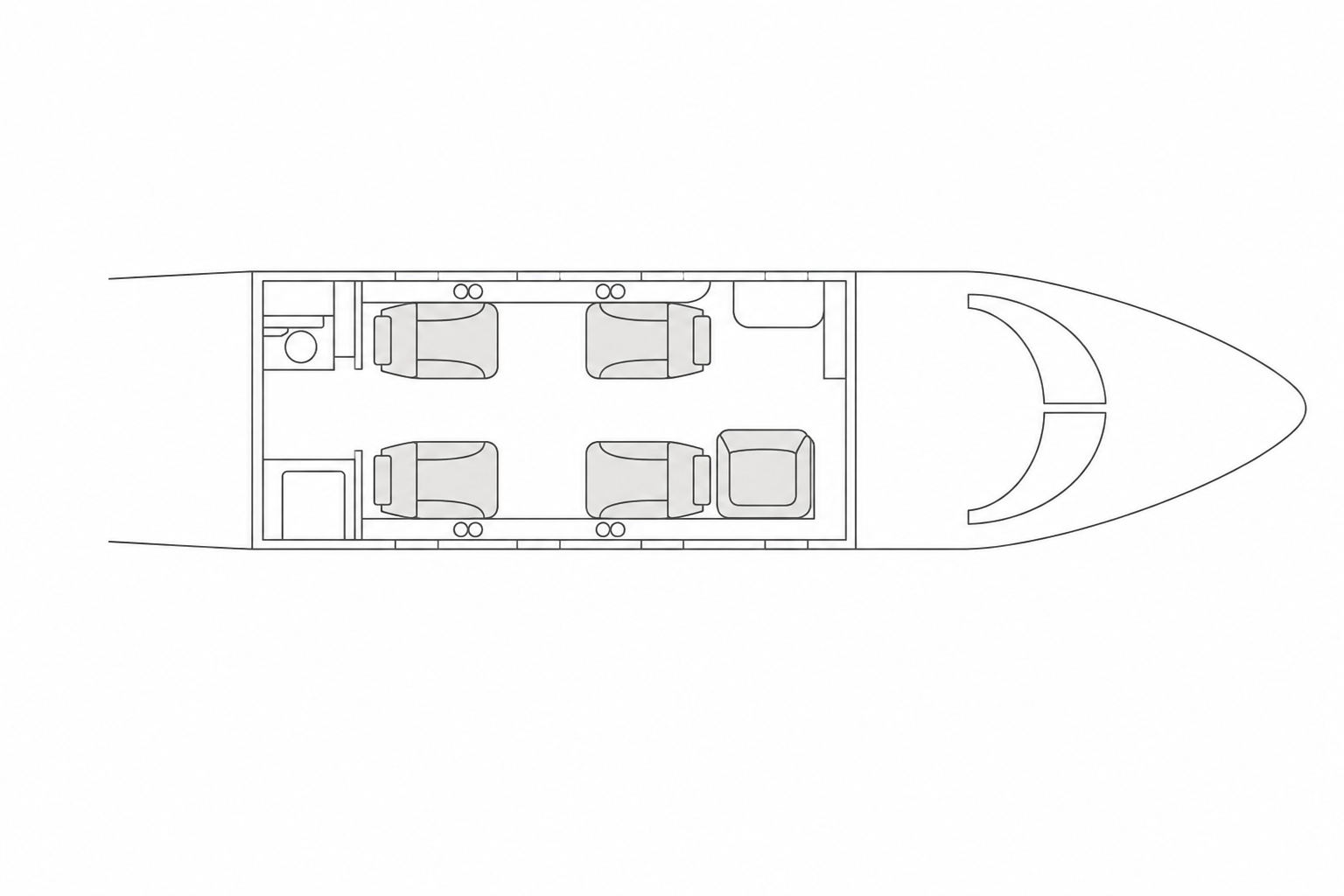 Very Light Jet cabin layout diagram