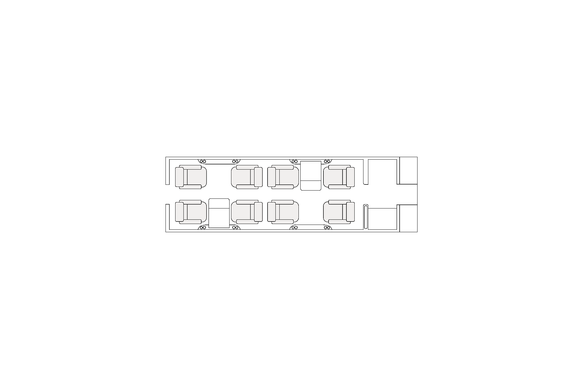 Light Jet cabin layout diagram