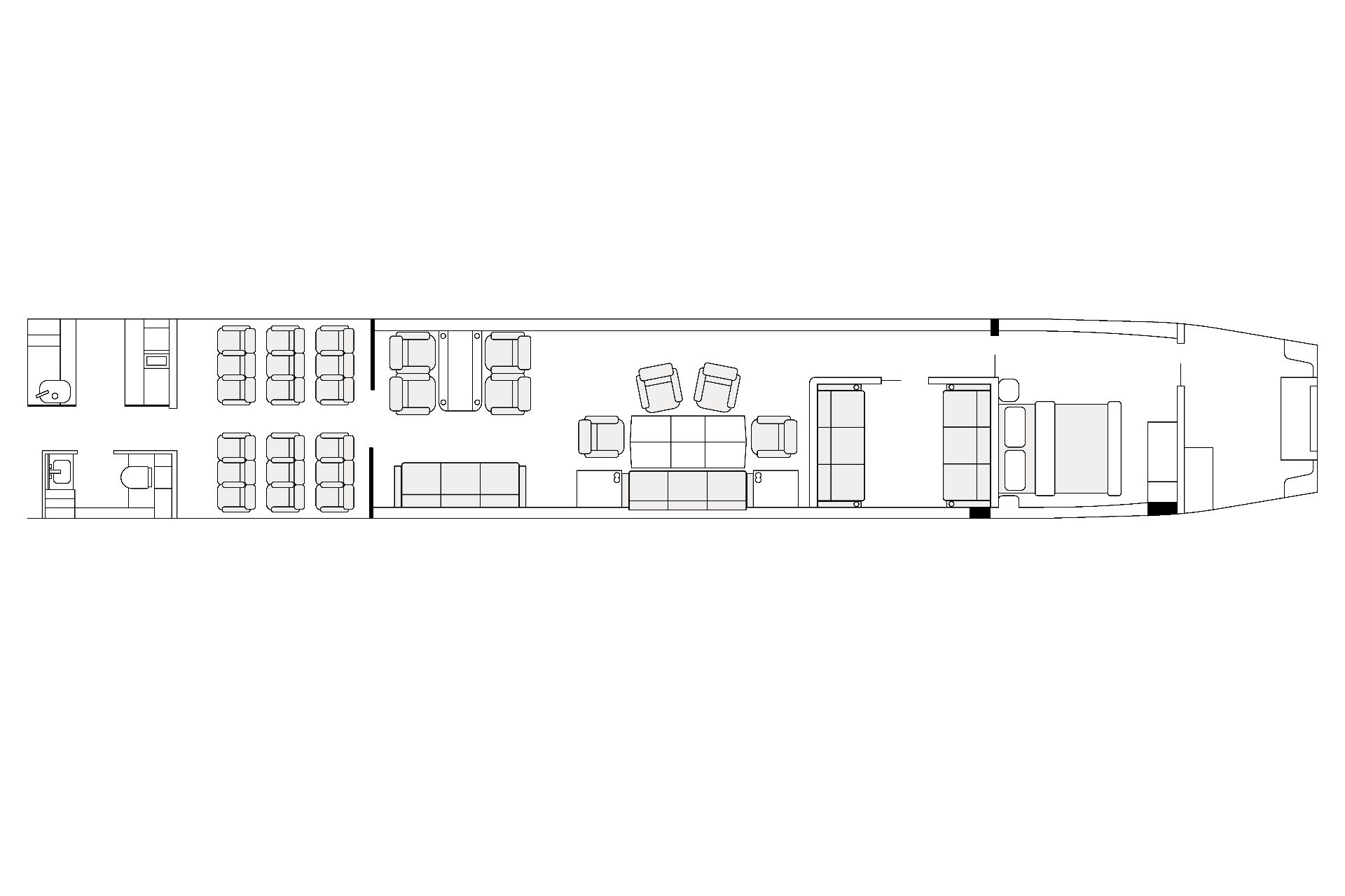 VIP Airliner cabin layout diagram